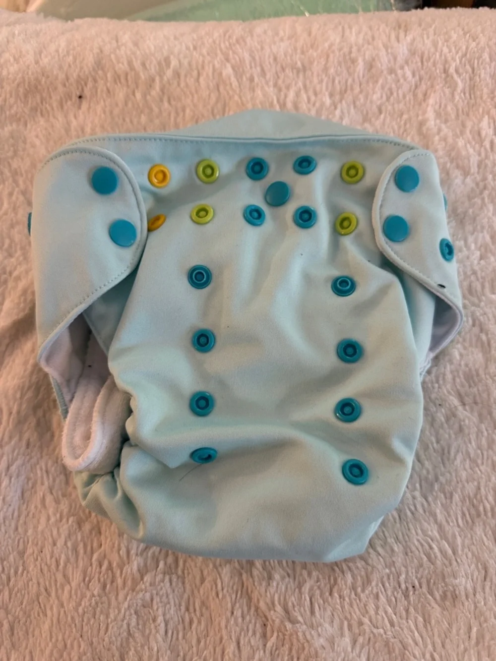 5/$25 Kids Adjustable Cloth Diaper Light Blue Multi-Snap